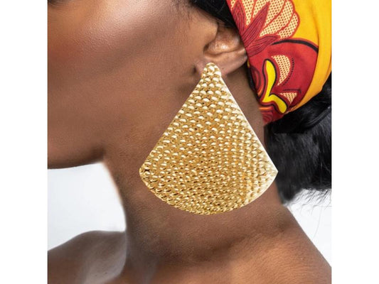 Σκουλαρίκι Golden Wide Fan