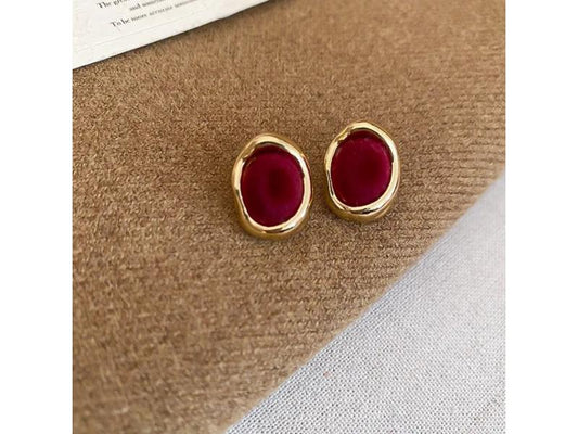 Σκουλαρίκια Velvet Oval Κόκκινο