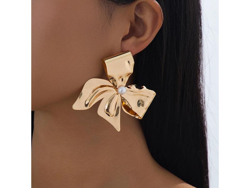 Χρυσά Petal Bow Earrings
