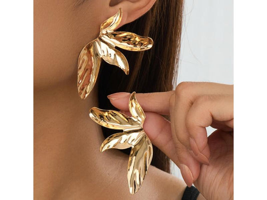 Χρυσά Leaf Drop Earrings