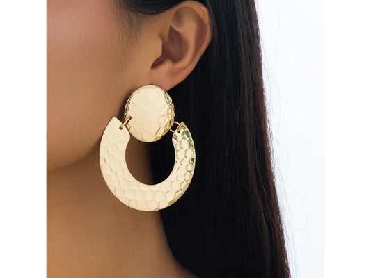 Χρυσά Hammered Hoop Earrings
