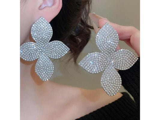 Ασημένια Crystal Flower Earrings