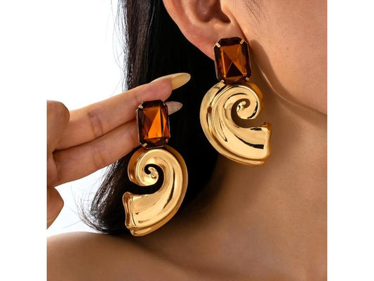 Amber Sculpture Earrings