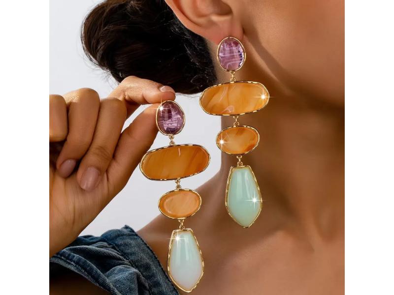 Statement Πολύχρωμα Κρεμαστά Earrings