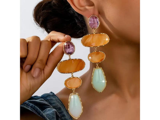 Statement Πολύχρωμα Κρεμαστά Earrings