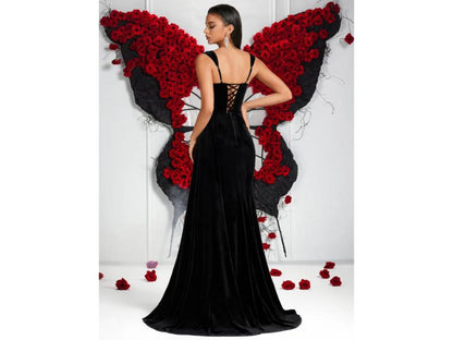 Maxi Φόρεμα Κορσές με Κέντημα και Σκίσιμο