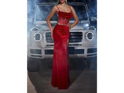 Maxi Φόρεμα Κορσές με Σκίσιμο