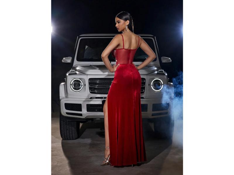 Maxi Φόρεμα Κορσές με Σκίσιμο