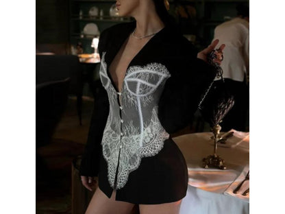 Lace Corset Mini Dress