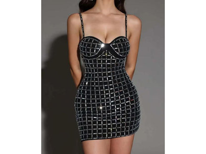 Mirror Grid Mini Dress