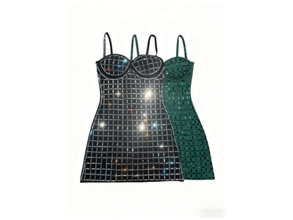 Mirror Grid Mini Dress