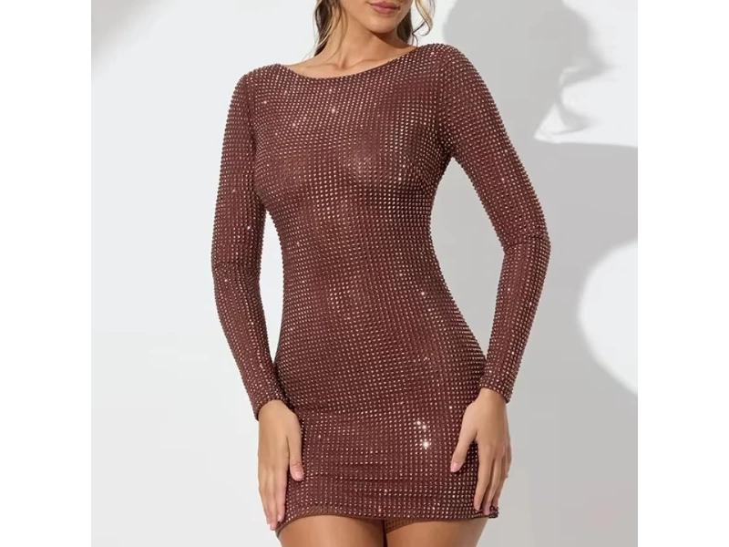 Open Back Sparkle Mini Dress