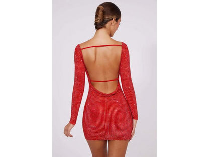 Open Back Sparkle Mini Dress