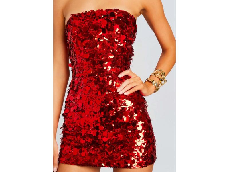 Strapless Sequin Mini Dress