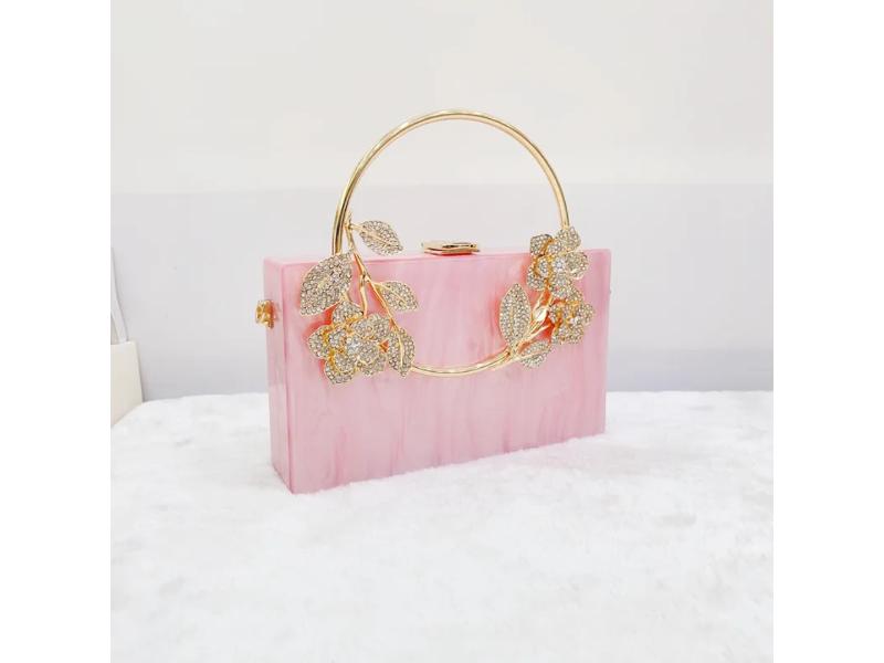 Floral Ring Handle Clutch