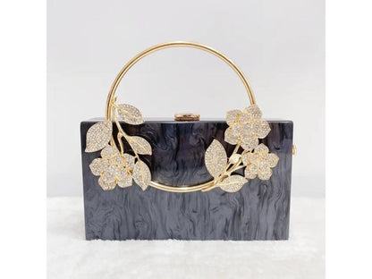 Floral Ring Handle Clutch