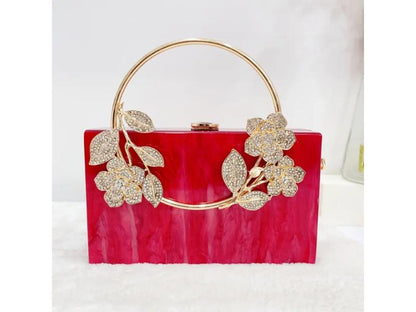 Floral Ring Handle Clutch