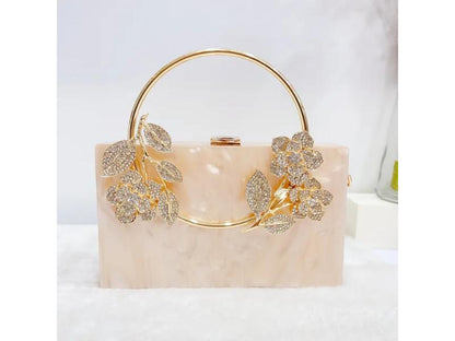 Floral Ring Handle Clutch