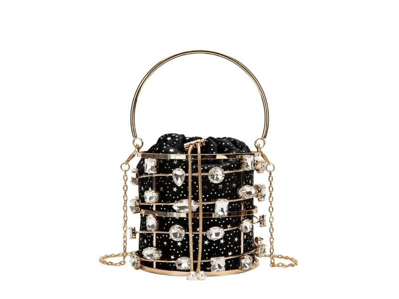 Crystal Cage Bucket Bag