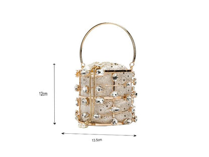 Crystal Cage Bucket Bag