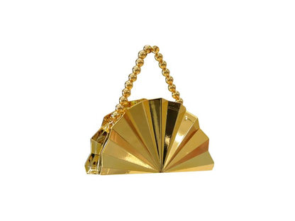 Fan Metal Clutch Bag