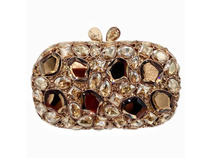 Jeweled Oval Clutch Bag