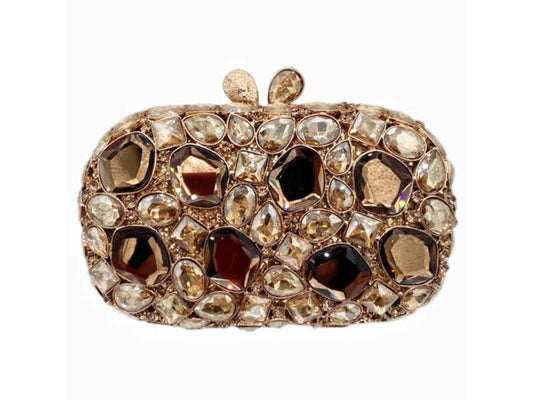 Jeweled Oval Clutch Bag