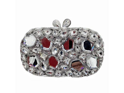 Jeweled Oval Clutch Bag