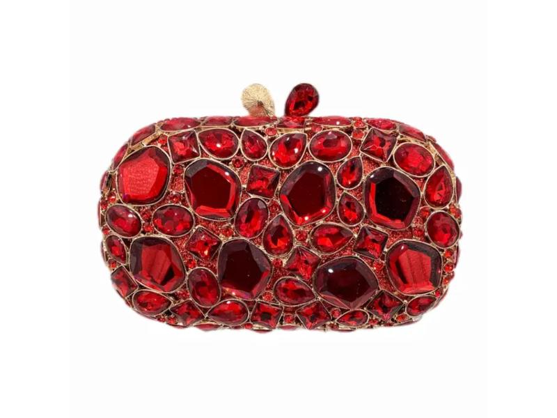 Jeweled Oval Clutch Bag