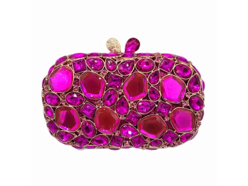 Jeweled Oval Clutch Bag