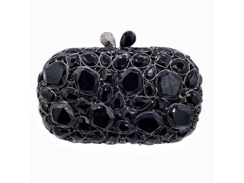 Jeweled Oval Clutch Bag