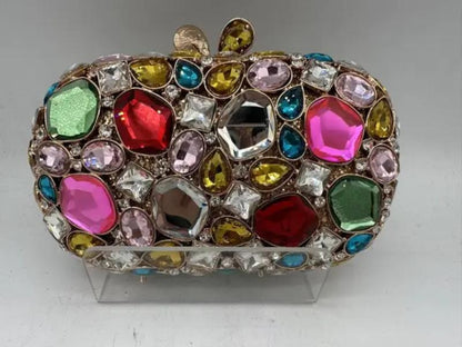 Jeweled Oval Clutch Bag