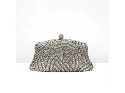 Τσάντα Clutch με Κεντημένα Κρύσταλλα