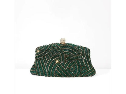 Τσάντα Clutch με Κεντημένα Κρύσταλλα