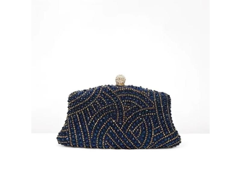 Τσάντα Clutch με Κεντημένα Κρύσταλλα