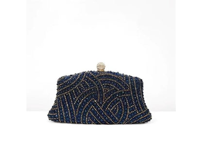 Τσάντα Clutch με Κεντημένα Κρύσταλλα