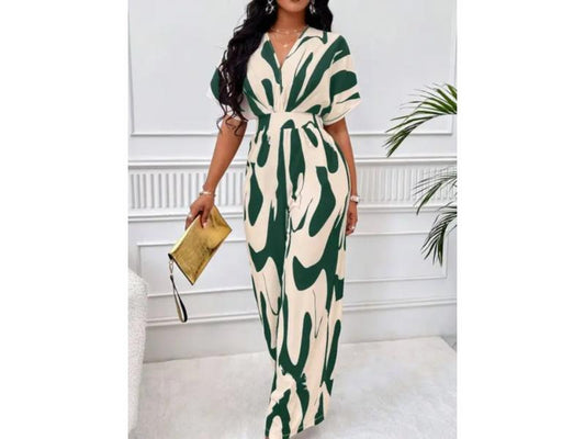 Ολόσωμη Φόρμα Abstract Print Πράσινο