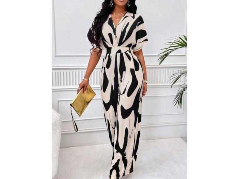 Ολόσωμη Φόρμα Abstract Print Μαύρο