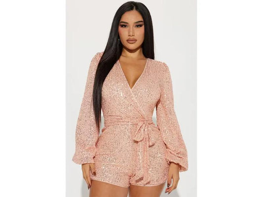 Mini Ολόσωμο Σορτς Glam Με Παγιέτες Pink