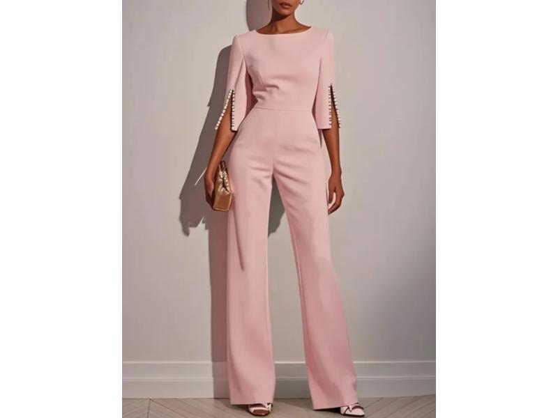 Ολόσωμη Φόρμα Elegant Με Άνοιγμα Στο Μανίκι Pink