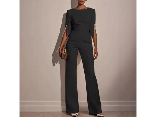 Ολόσωμη Φόρμα Elegant Με Άνοιγμα Στο Μανίκι Black