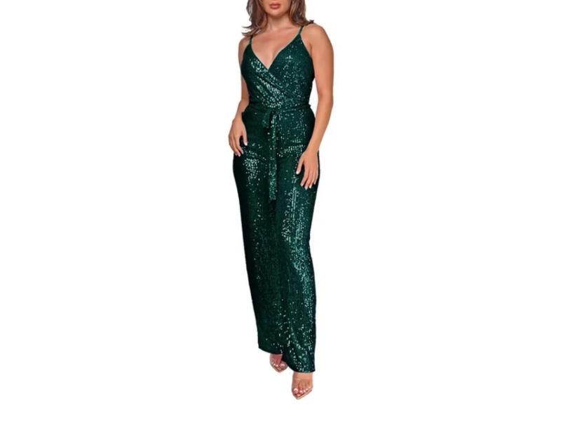 Ολόσωμη Φόρμα Παγιέτα Wrap Green