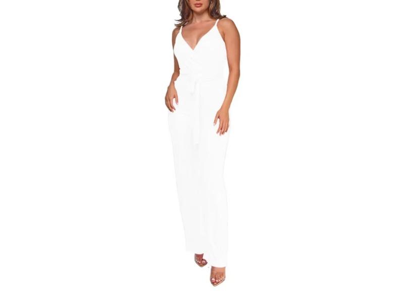 Ολόσωμη Φόρμα Παγιέτα Wrap White