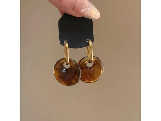 Σκουλαρίκια Amber Round Japan Edition