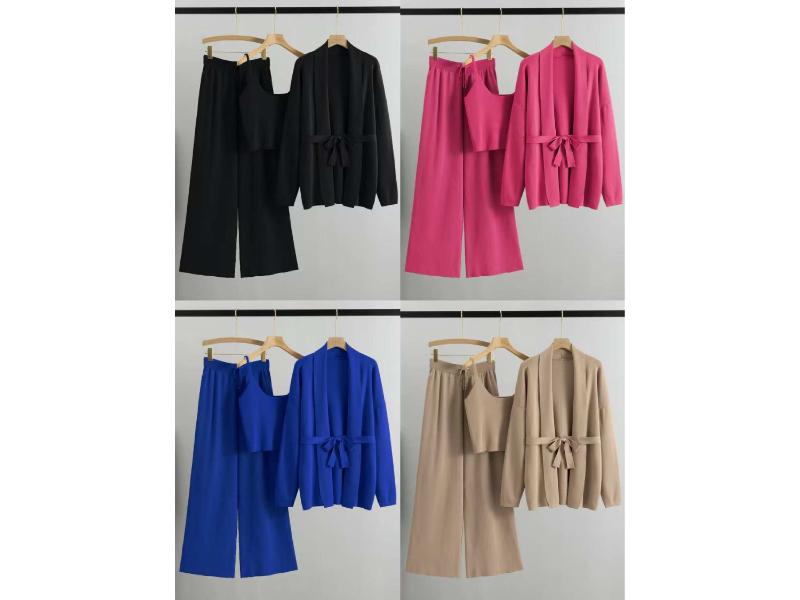 Σετ Τοπ Παντελόνι & Ζακέτα με Δέσιμο