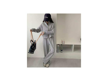 Σετ Lounge Ζακέτα με Φερμουάρ & Παντελόνι