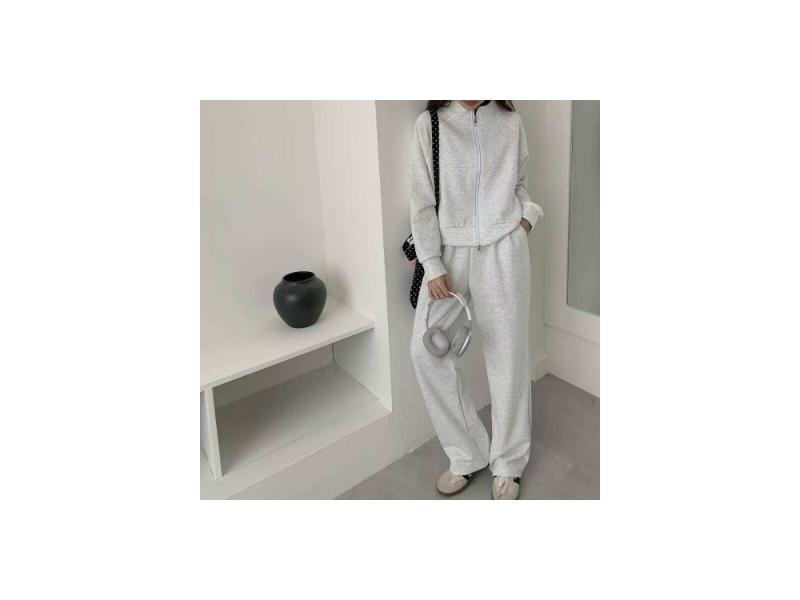 Σετ Lounge Ζακέτα με Φερμουάρ & Παντελόνι