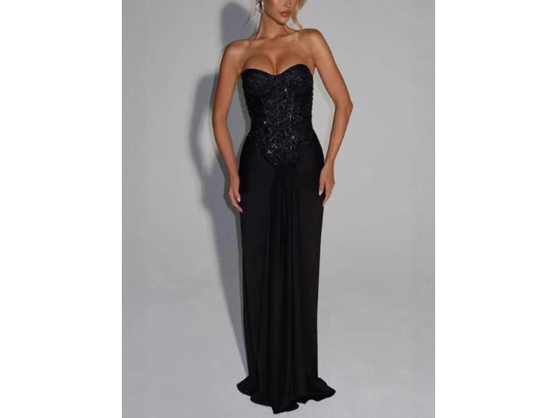 Maxi Strapless Φόρεμα Με Glam Corset