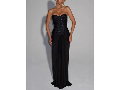 Maxi Strapless Φόρεμα Με Glam Corset