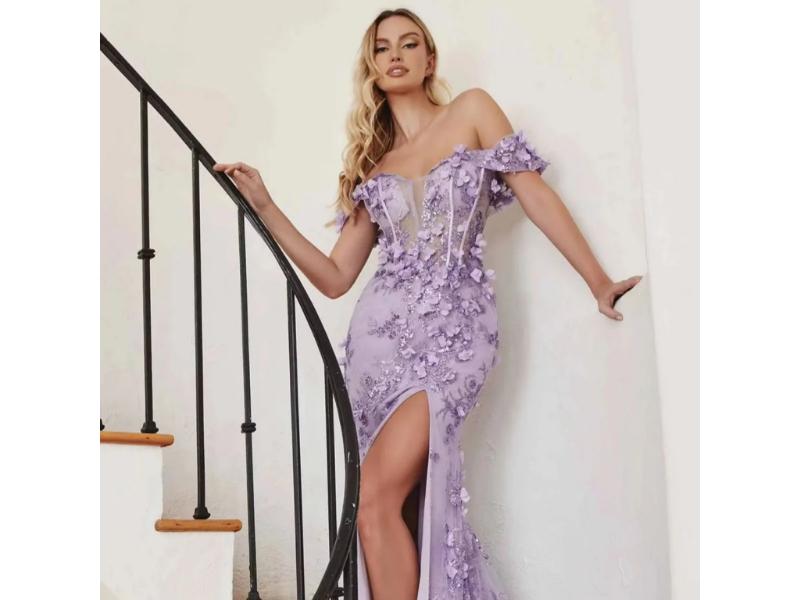 Maxi Φόρεμα Με Floral Απλικέ Και Σκίσιμο